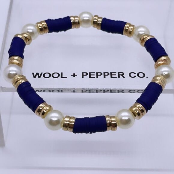NWT Wool + Pepper Co. Indigo & Gold Bracelet - Picture 5 of 6